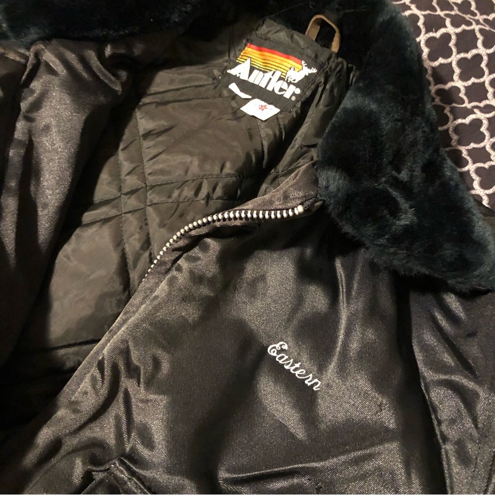 VTG Antler Action Wear Aviator Bomber Ski Jacket Mens Sz XL Blue USA Full Zip